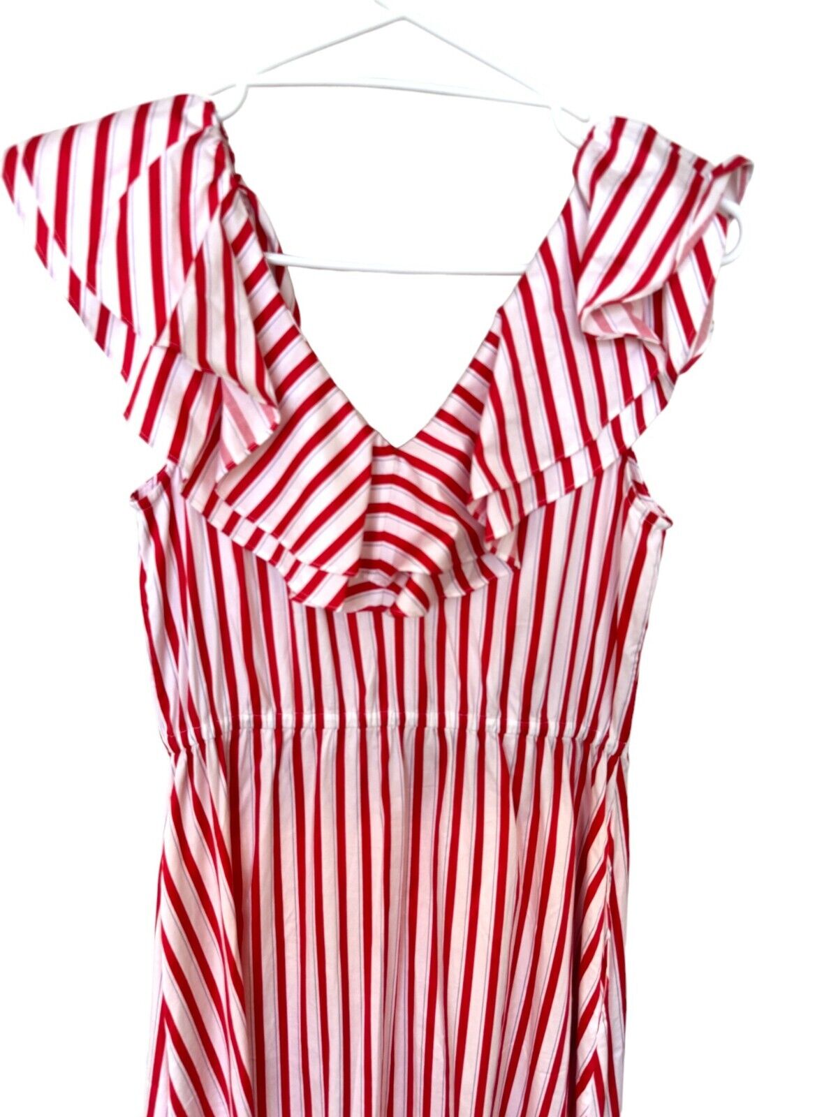 Sass & Bide Ring Master Dress | Red & White Stripes, Frill Sleeves, Button Up