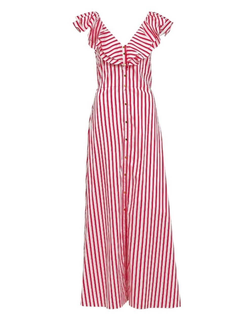 Sass & Bide Ring Master Dress | Red & White Stripes, Frill Sleeves, Button Up