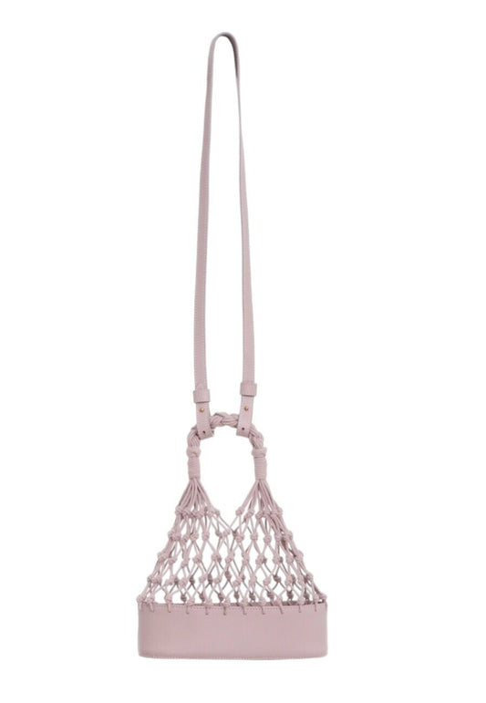 Zimmermann Mini Fisherman's Tote Bag |Handbag, Lilac/Purple, Leather, Macrame