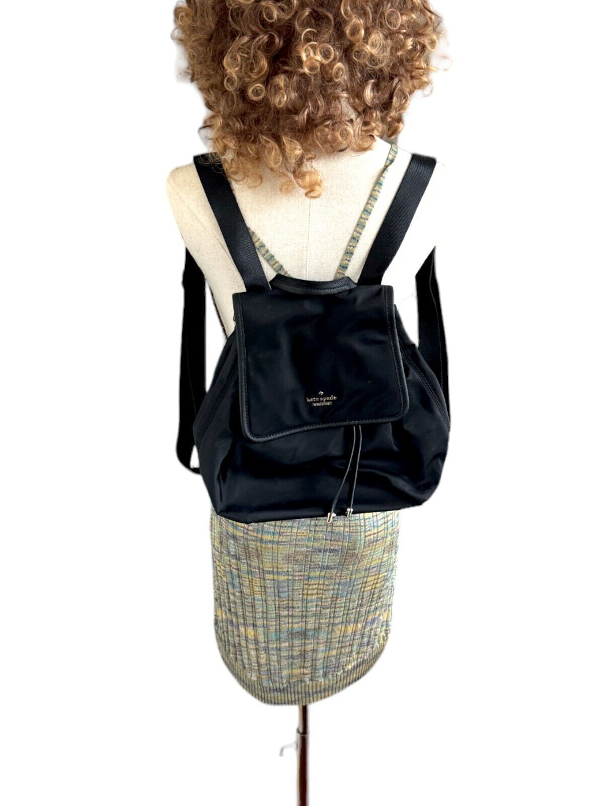 Kate Spade Molly Classic Nylon Backpack | Black, Magnetic, Drawstring, As New!