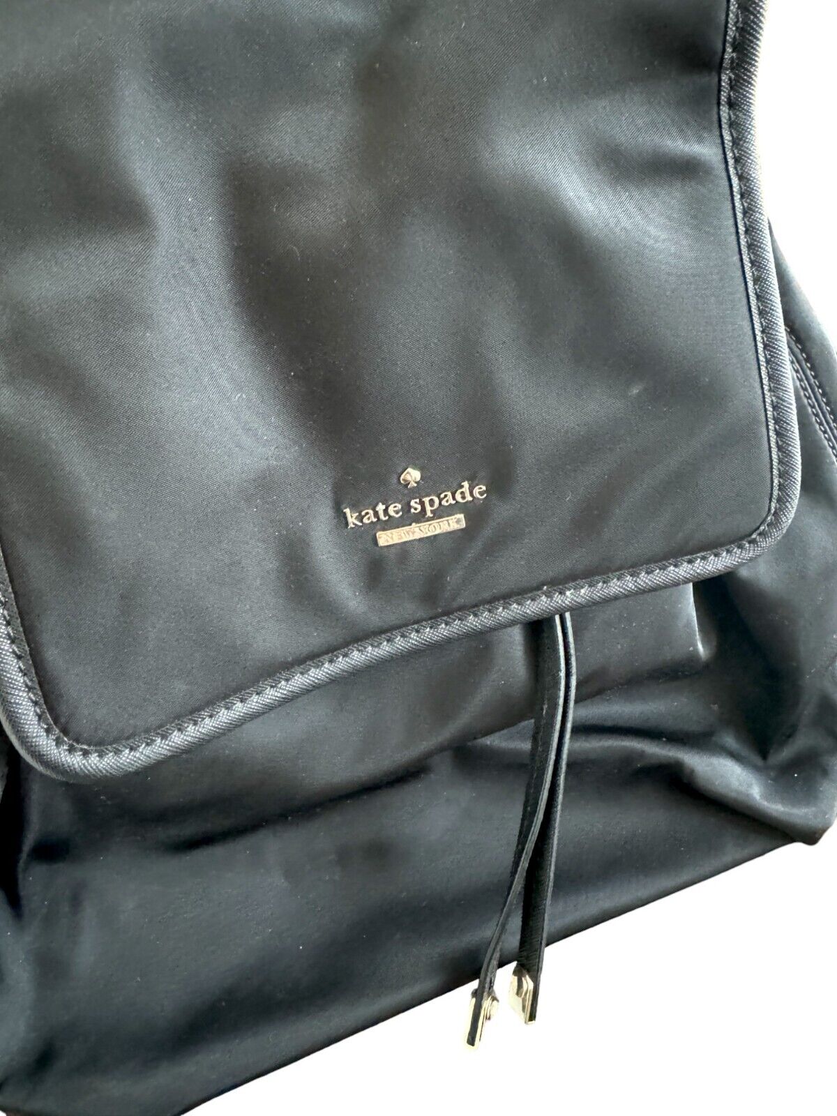 Kate Spade Molly Classic Nylon Backpack | Black, Magnetic, Drawstring, As New!