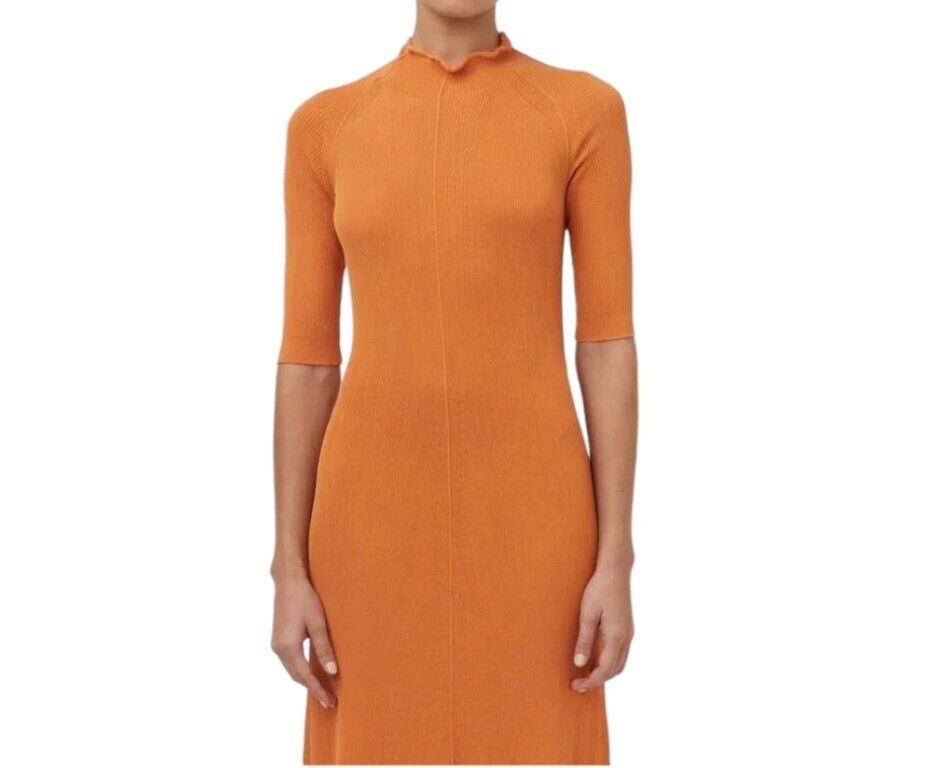 CAMILLA AND MARC Roca Knit Dress | Dusty Orange, Ribbed, Maxi/Long,