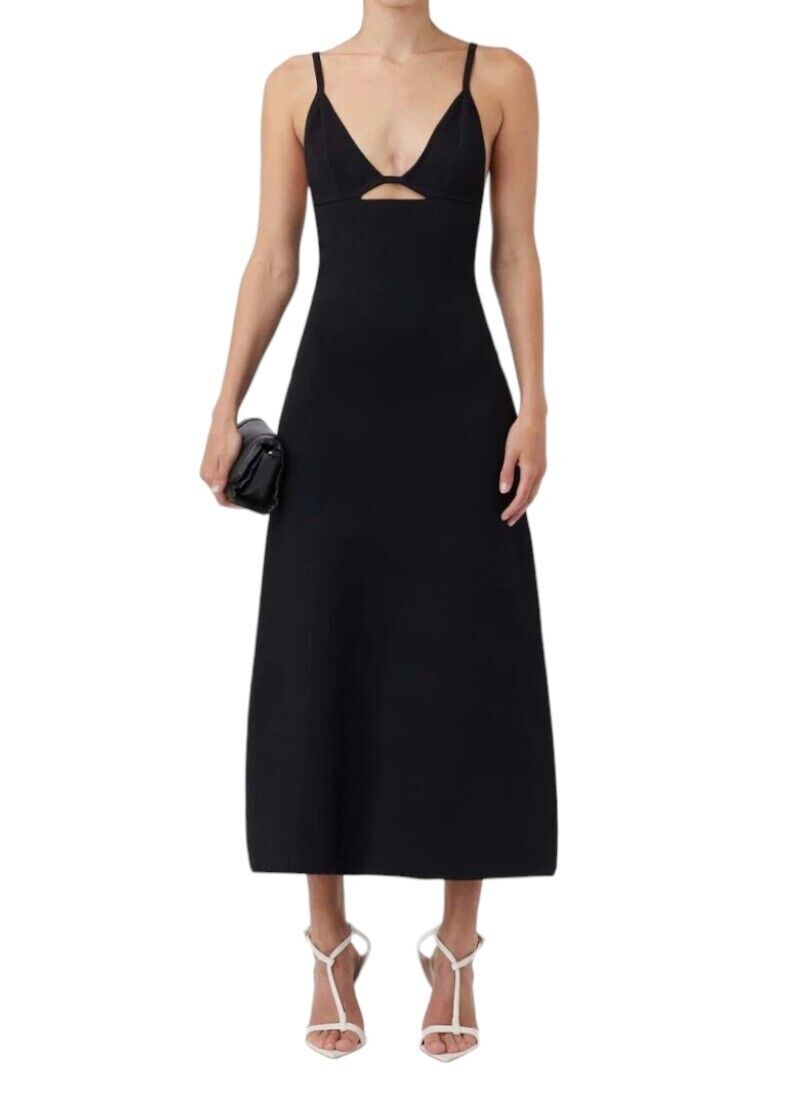 CAMILLA AND MARC Aries Knit Dress | Black, Midi, Triangle Bra Detail