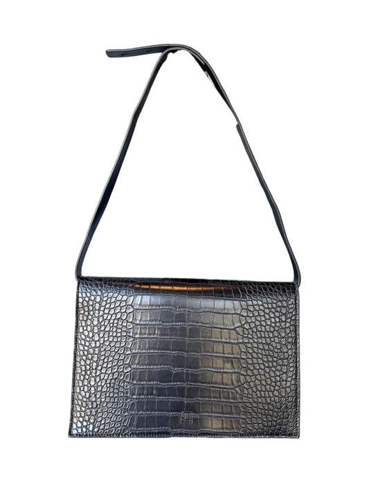 CAMILLA AND MARC Lilli Shoulder Bag | Black,  Crocodile Leather,  Leather, Flap