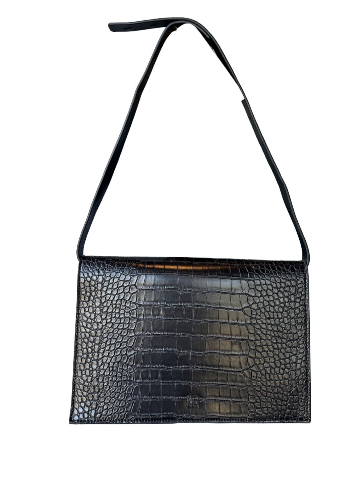 CAMILLA AND MARC Lilli Shoulder Bag | Black,  Crocodile Leather,  Leather, Flap