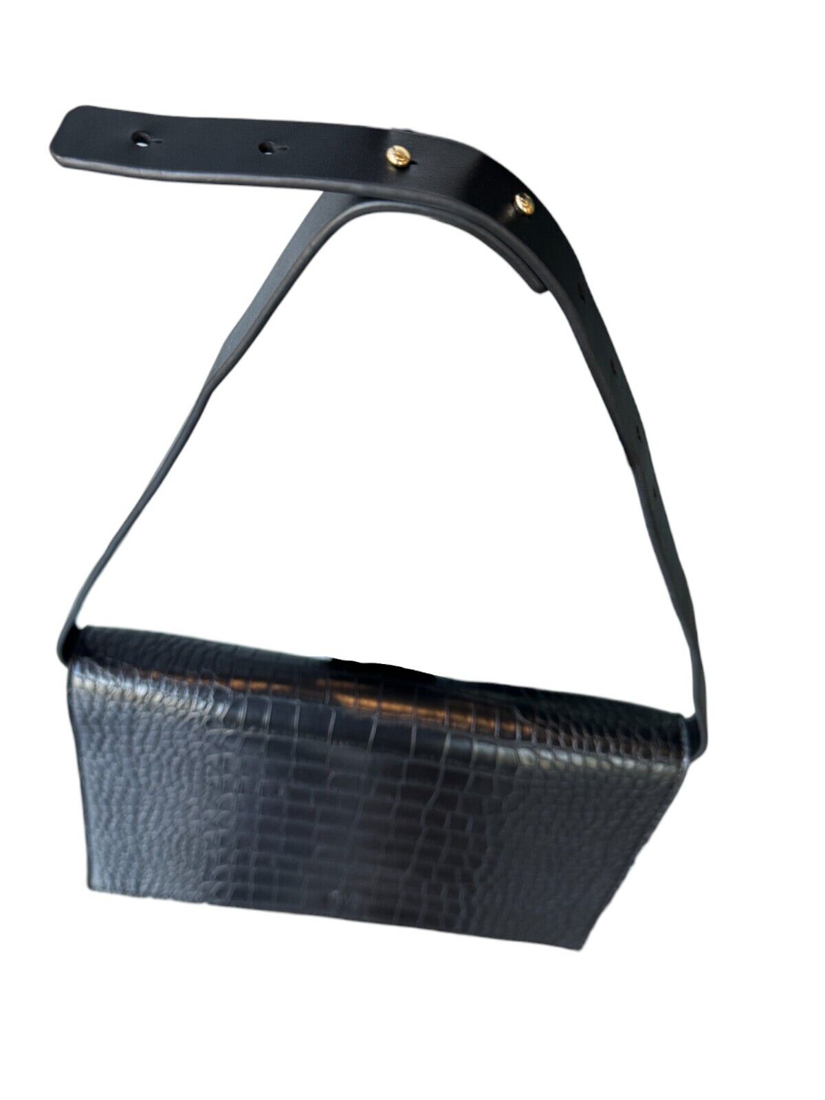 CAMILLA AND MARC Lilli Shoulder Bag | Black,  Crocodile Leather,  Leather, Flap