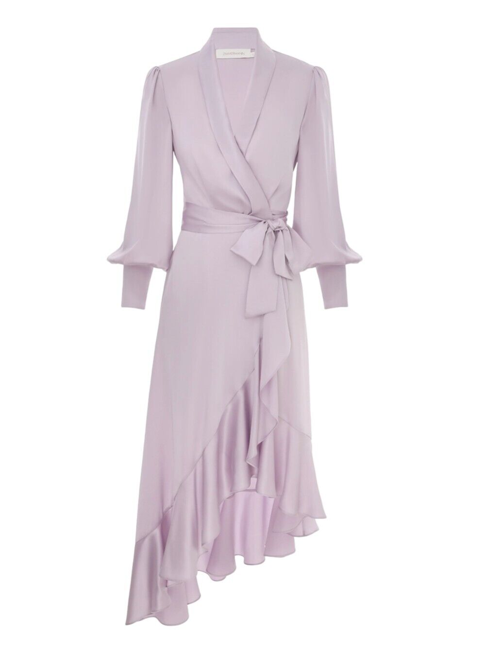 Zimmermann Silk Wrap Midi Dress |Lavender/Pastel Purple, Sueded Silk Cocktail