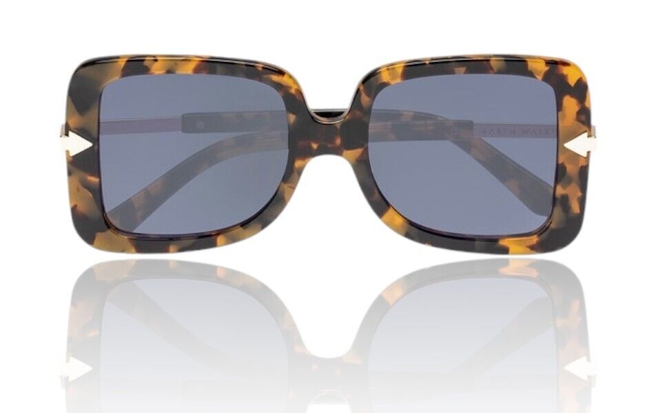 Karen Walker Eden Sunglasses |Tortoise Shell Acetate, Oversized, D Frame, Blue