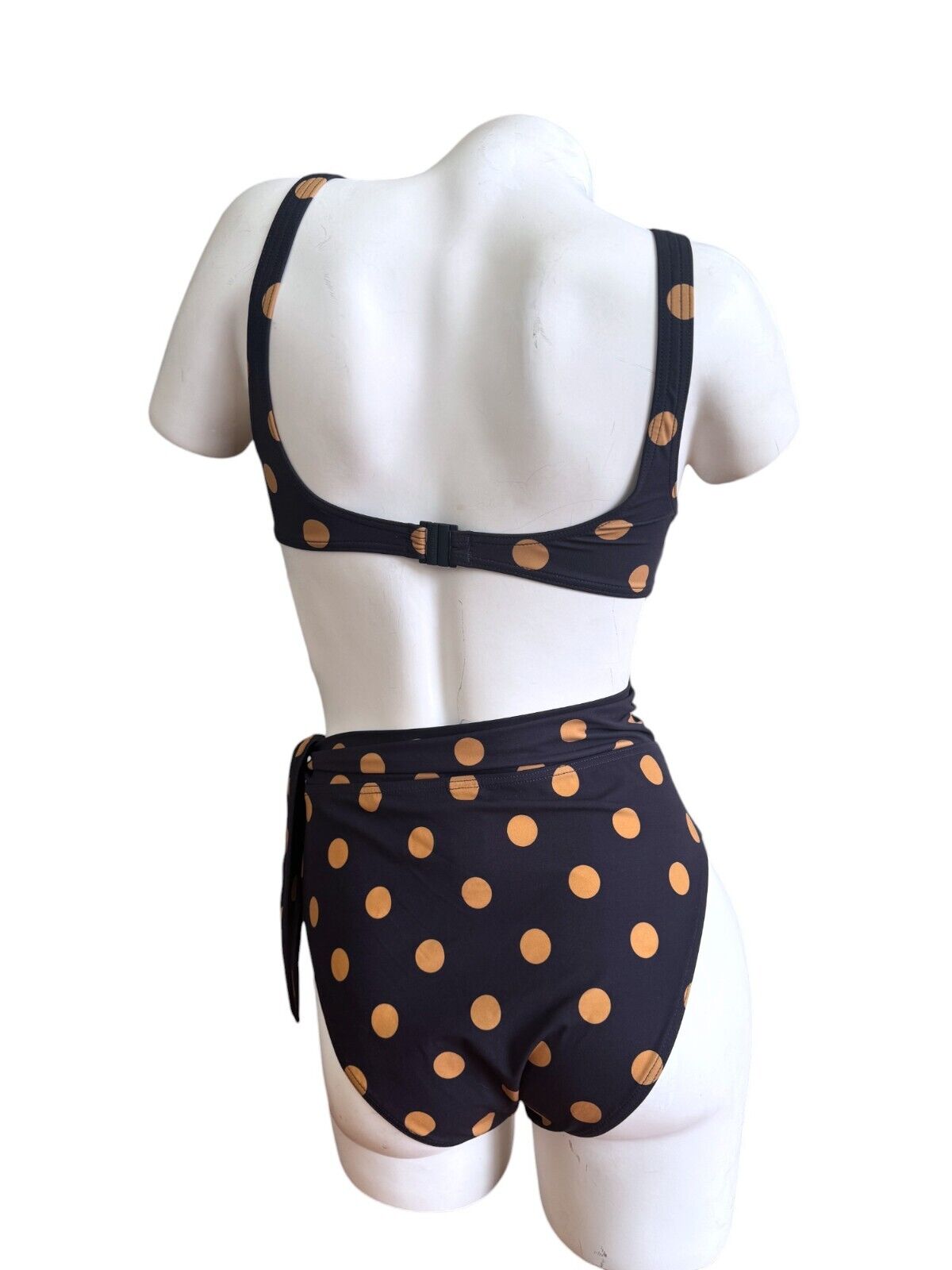 Zimmermann Separates Sculpt High Waist Pant | Navy/Beige Polka Dot, Tie Bottoms