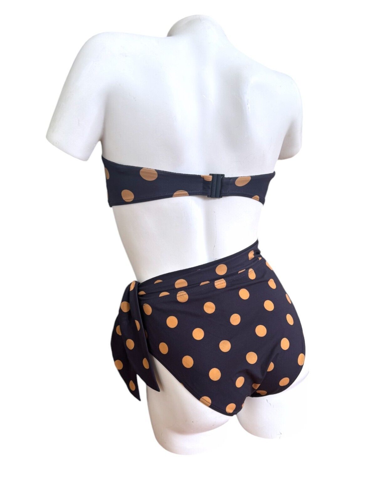 Zimmermann Separates Sculpt High Waist Pant | Navy/Beige Polka Dot, Tie Bottoms