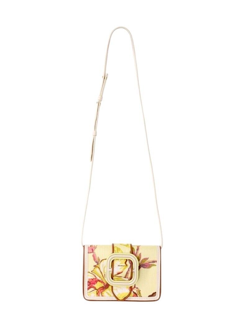 Zimmermann Printed Small Crossbody Bag |Yellow Lemon Floral, Linen, Remove Strap