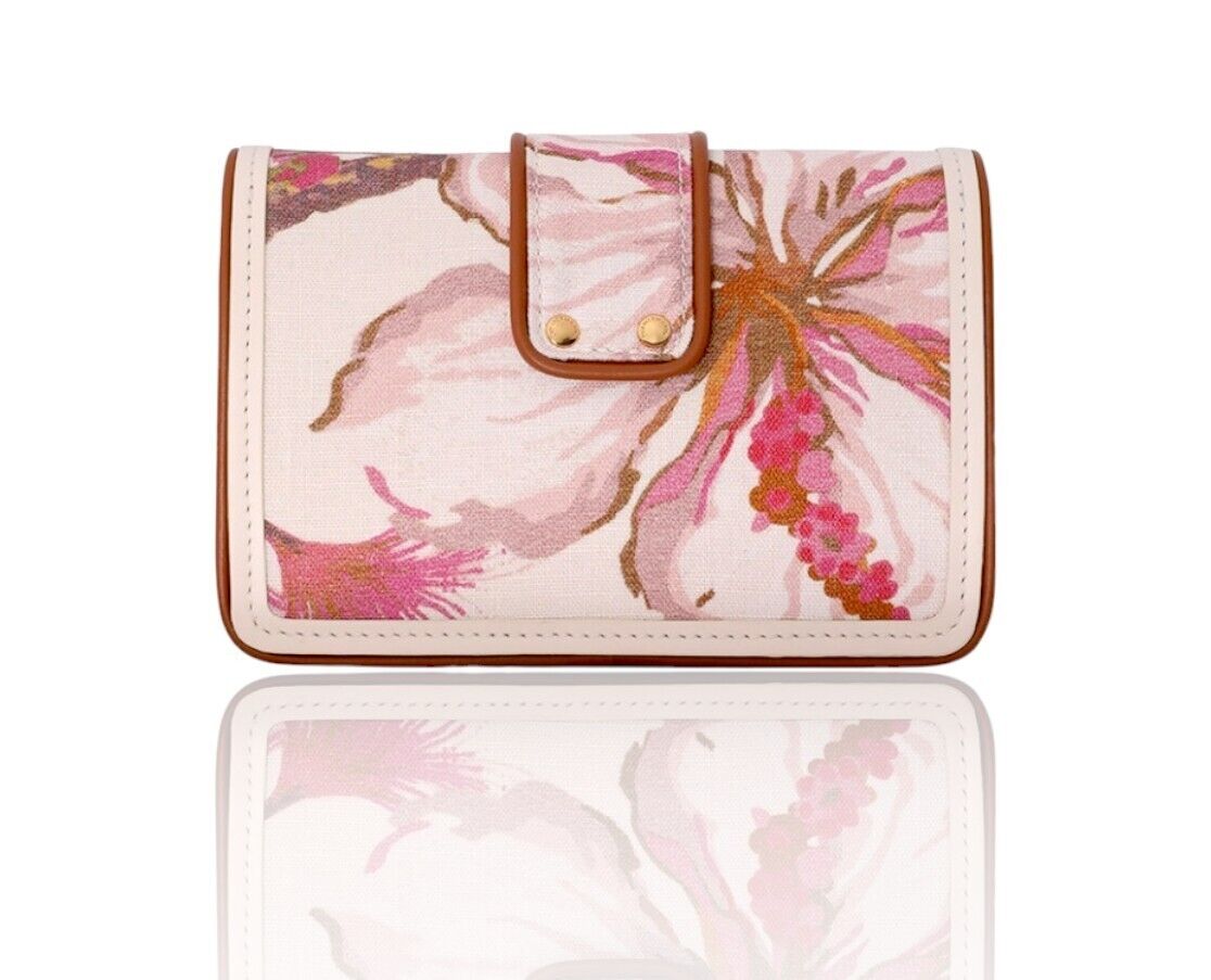 Zimmermann Printed Small Crossbody Bag |Pink Coral Floral, Linen, Remove Strap