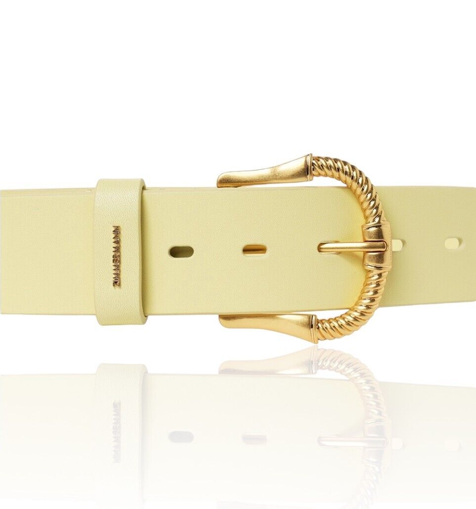 Zimmermann Twisted Buckle Leather Belt | Lemonade / Yellow /Gold, Jeans/Pants