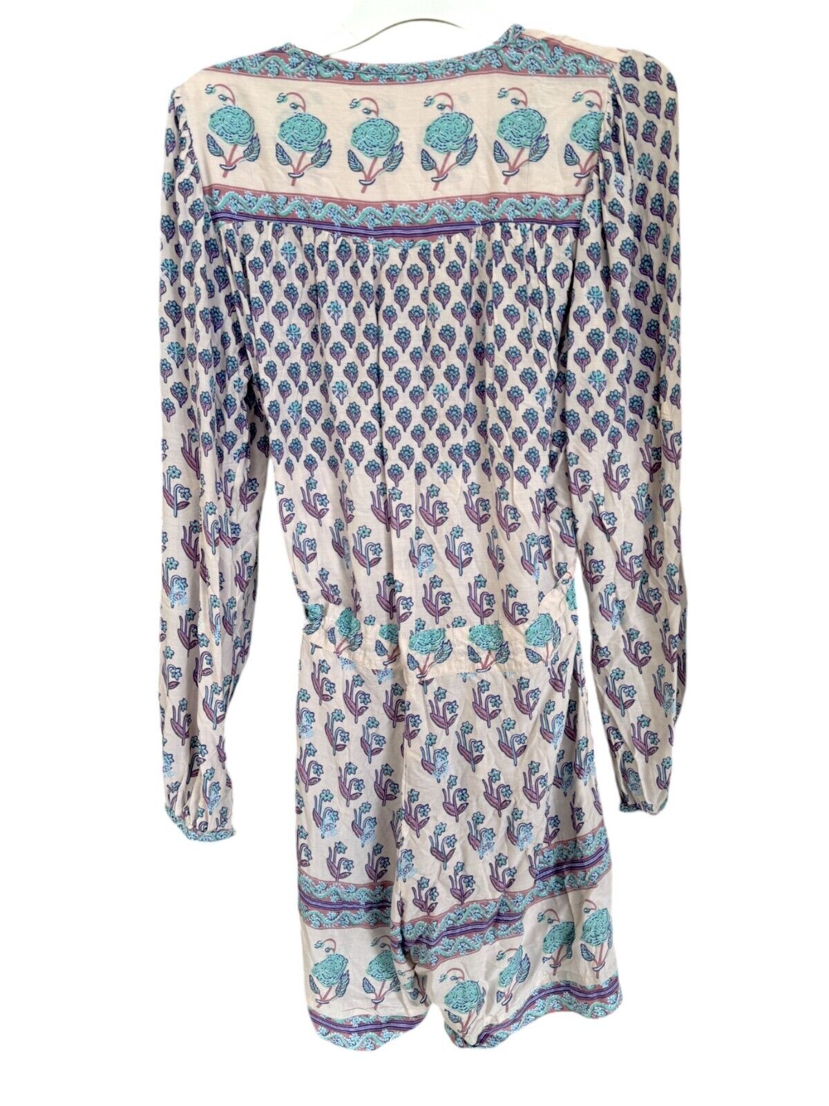 Spell & the Gypsy Collective |Bohemian Royale Playsuit, White/Blue Floral, Sz XS