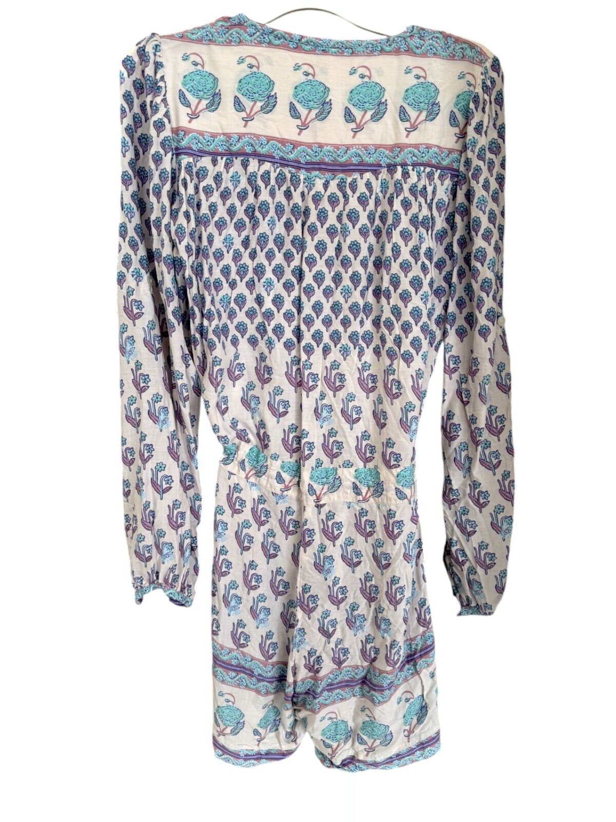 Spell & the Gypsy Collective |Bohemian Royale Playsuit, White/Blue Floral, Sz XS