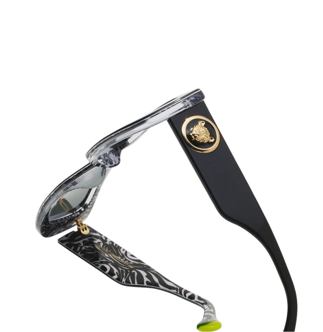 Camilla Ciao Ciao Sunglasses | Black/Zebra Trim, Acetate/Gold Jag, Cats Eye