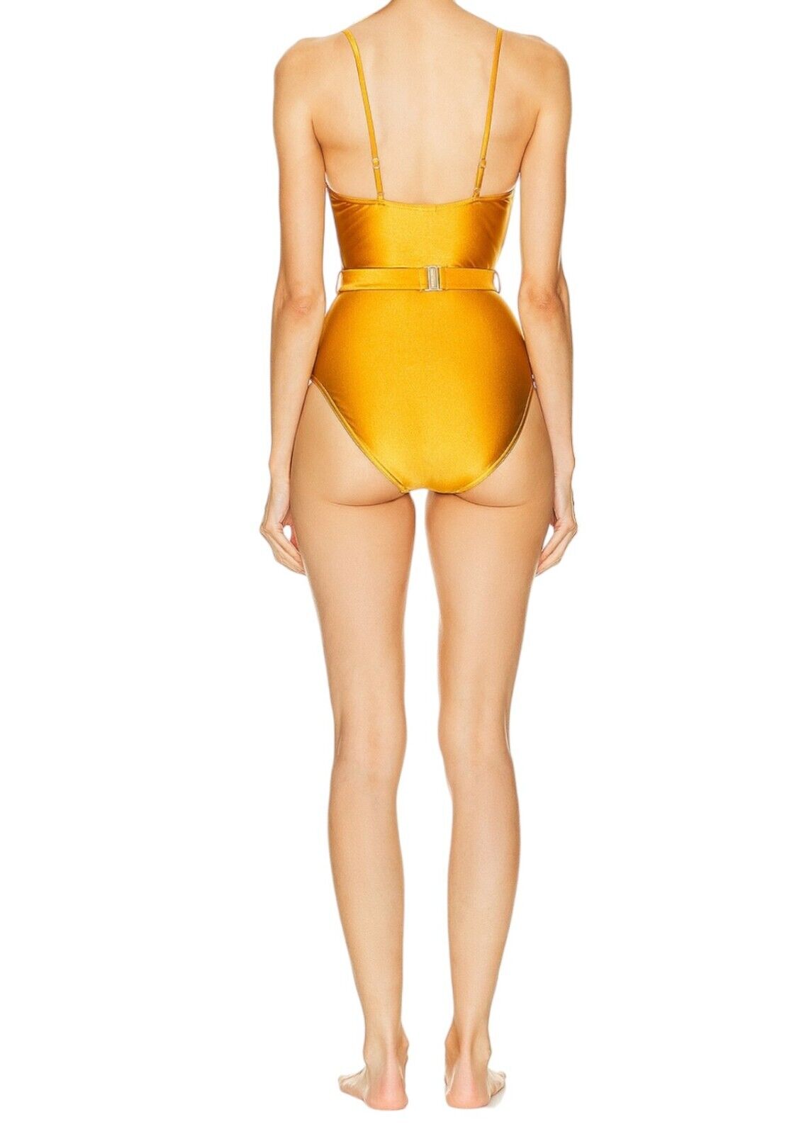 Zimmermann August Plunge V-Wire One Piece | Mustard Yellow/Honey, Belted, Boning