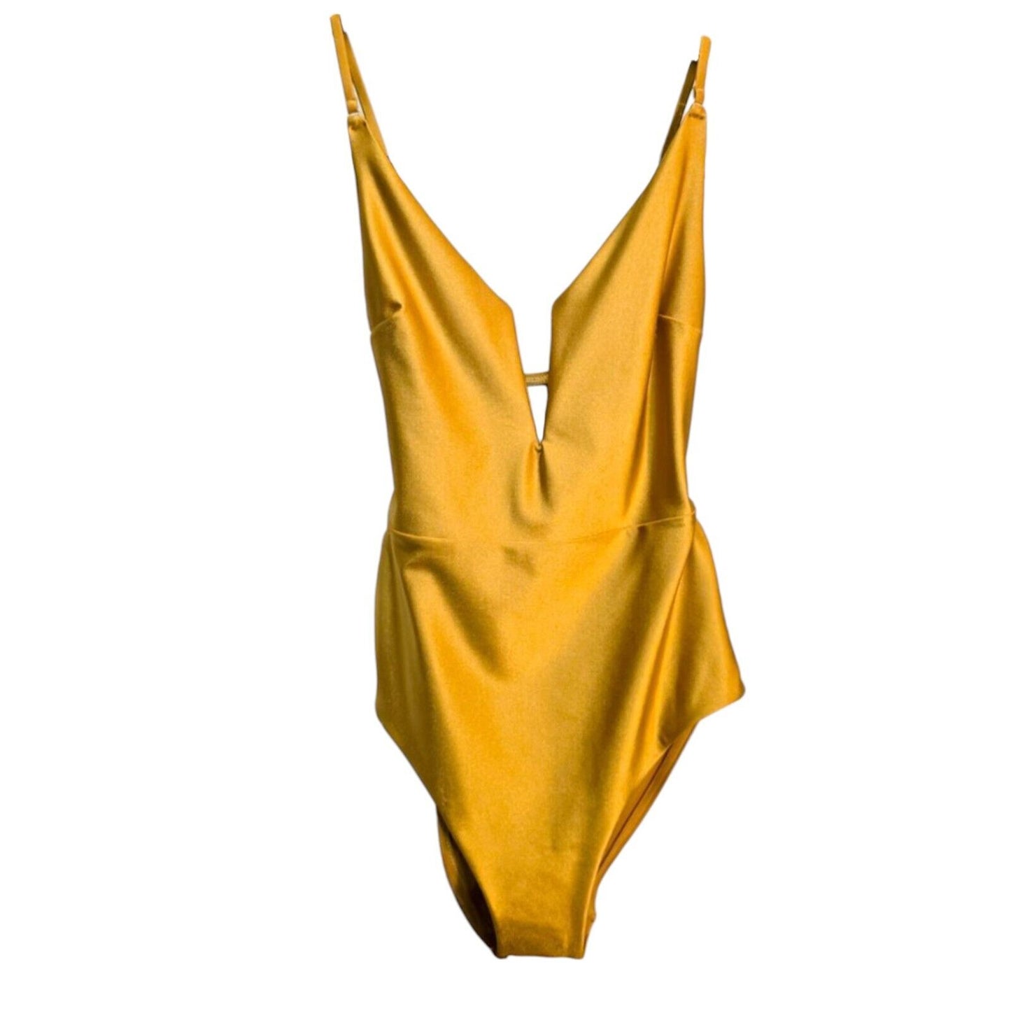 Zimmermann August Plunge V-Wire One Piece | Mustard Yellow/Honey, Belted, Boning