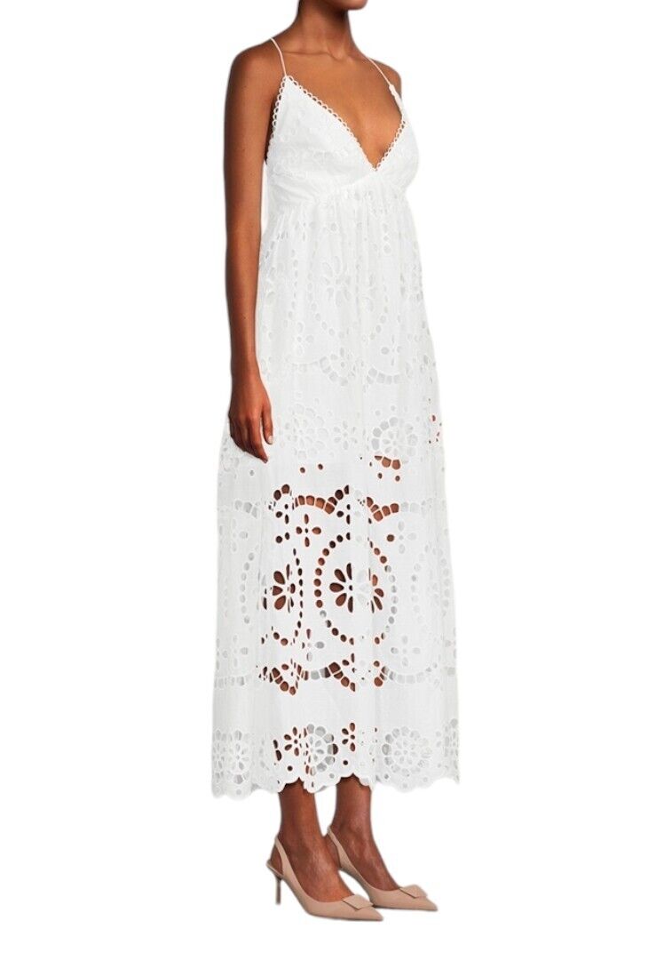 Zimmermann Lexi Embroidered Slip Dress | White, Backless, Anglaise, Embroidered