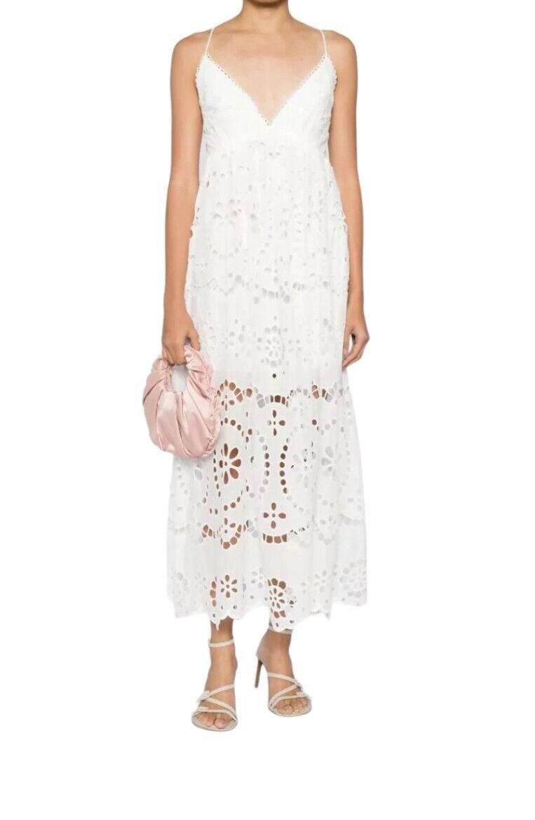 Zimmermann Lexi Embroidered Slip Dress | White, Backless, Anglaise, Embroidered