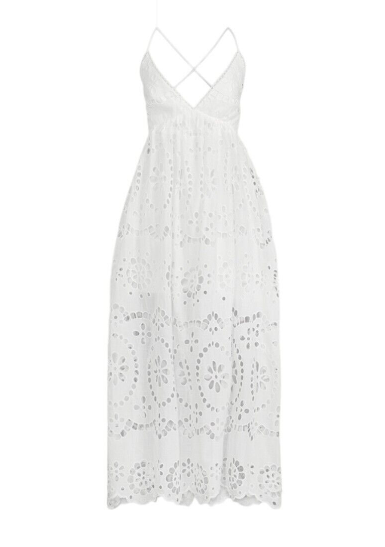 Zimmermann Lexi Embroidered Slip Dress | White, Backless, Anglaise, Embroidered