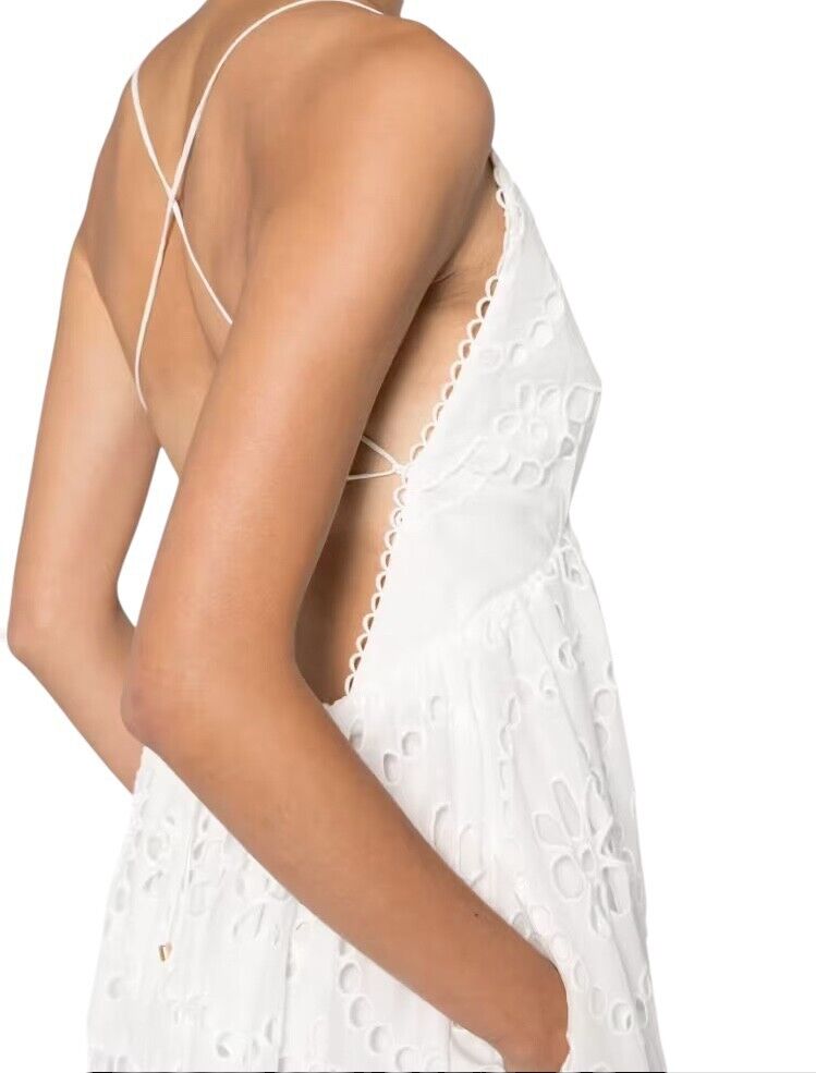 Zimmermann Lexi Embroidered Slip Dress | White, Backless, Anglaise, Embroidered