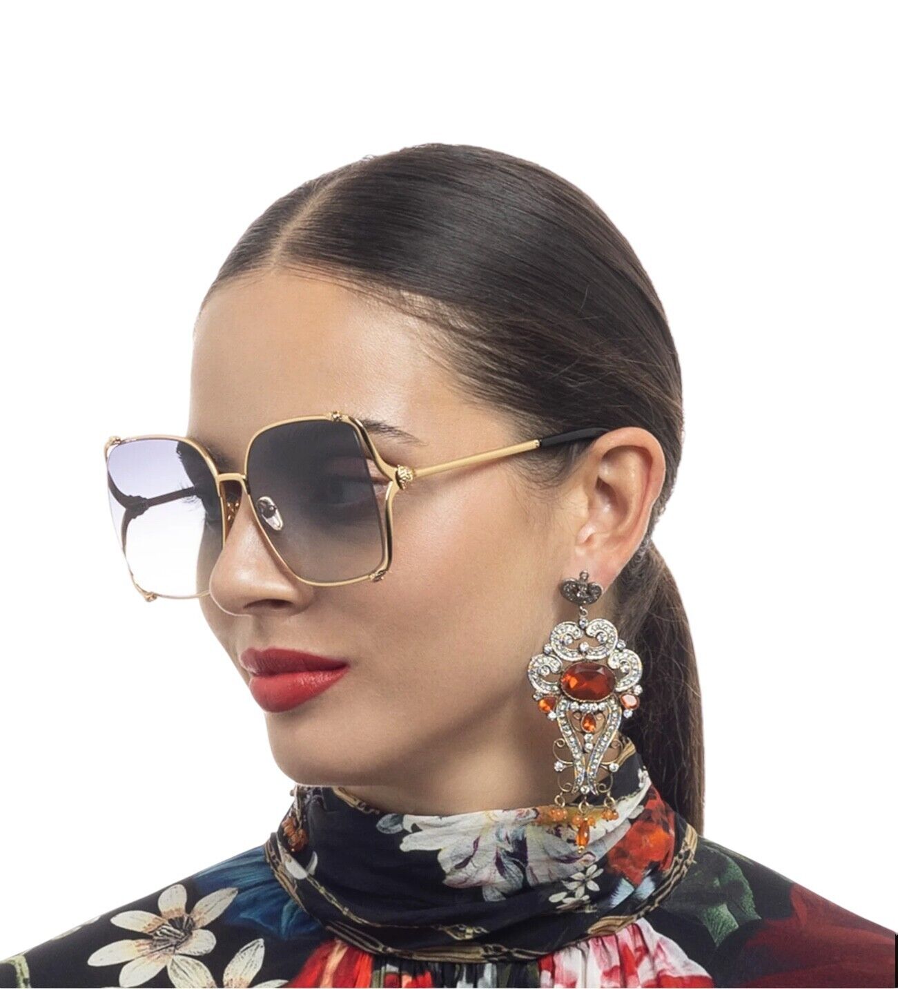 Camilla Too Glam to Give A Damn Sunglasses | Square, Oversized, Gold, Metal