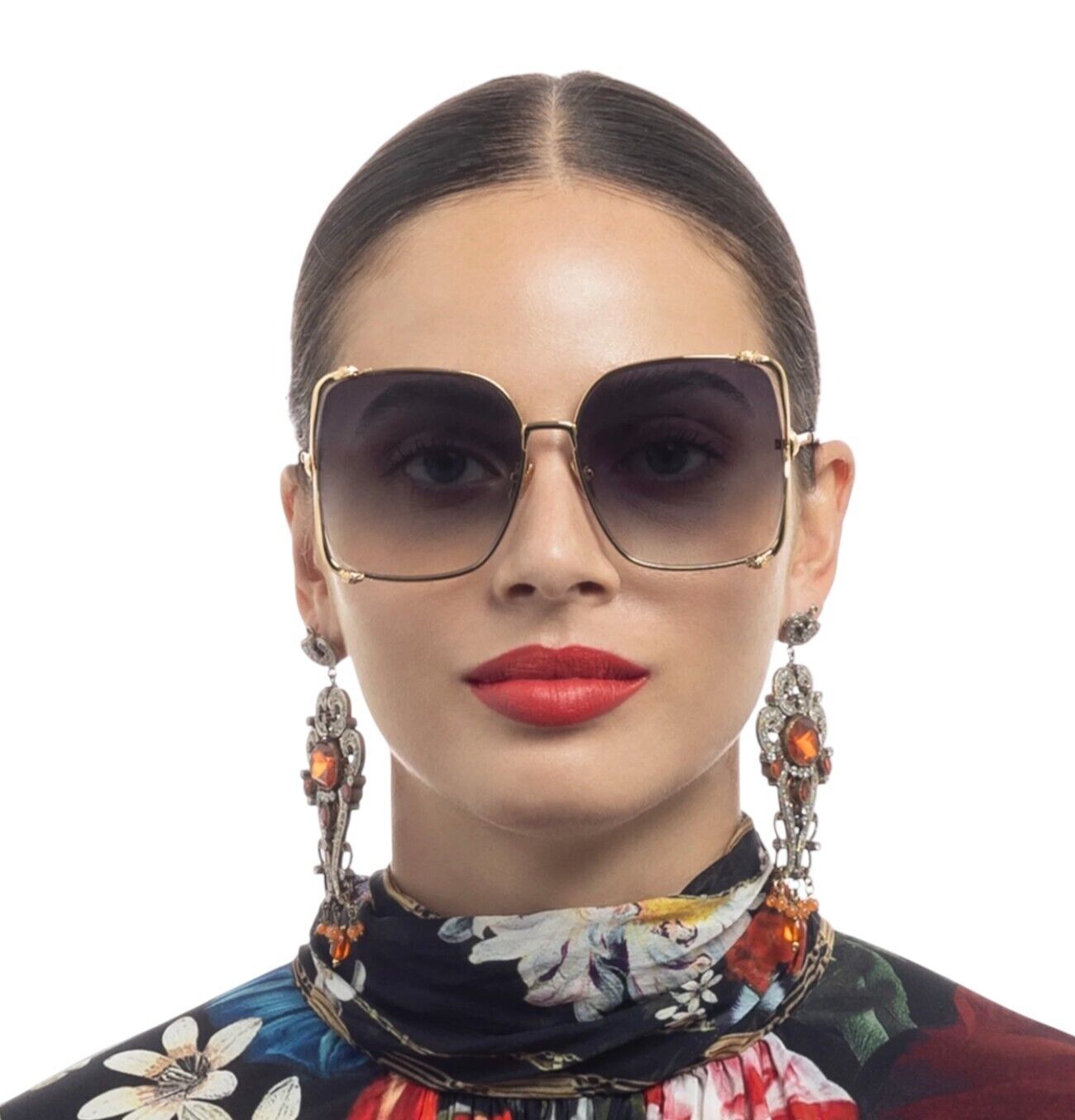 Camilla Too Glam to Give A Damn Sunglasses | Square, Oversized, Gold, Metal