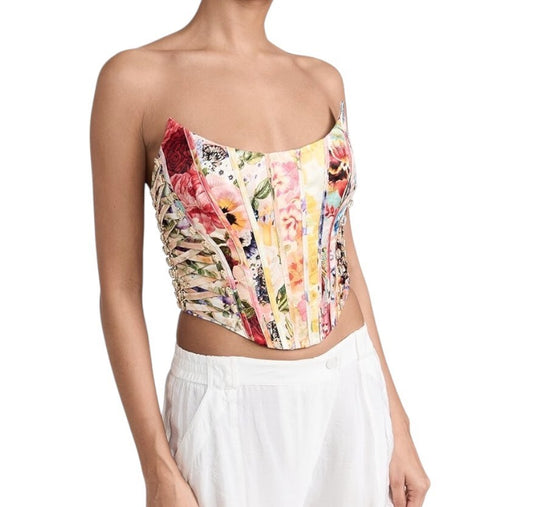 Zimmermann Wonderland Floral Corset | Bustier, Strapless, Floral, Cropped, Tube