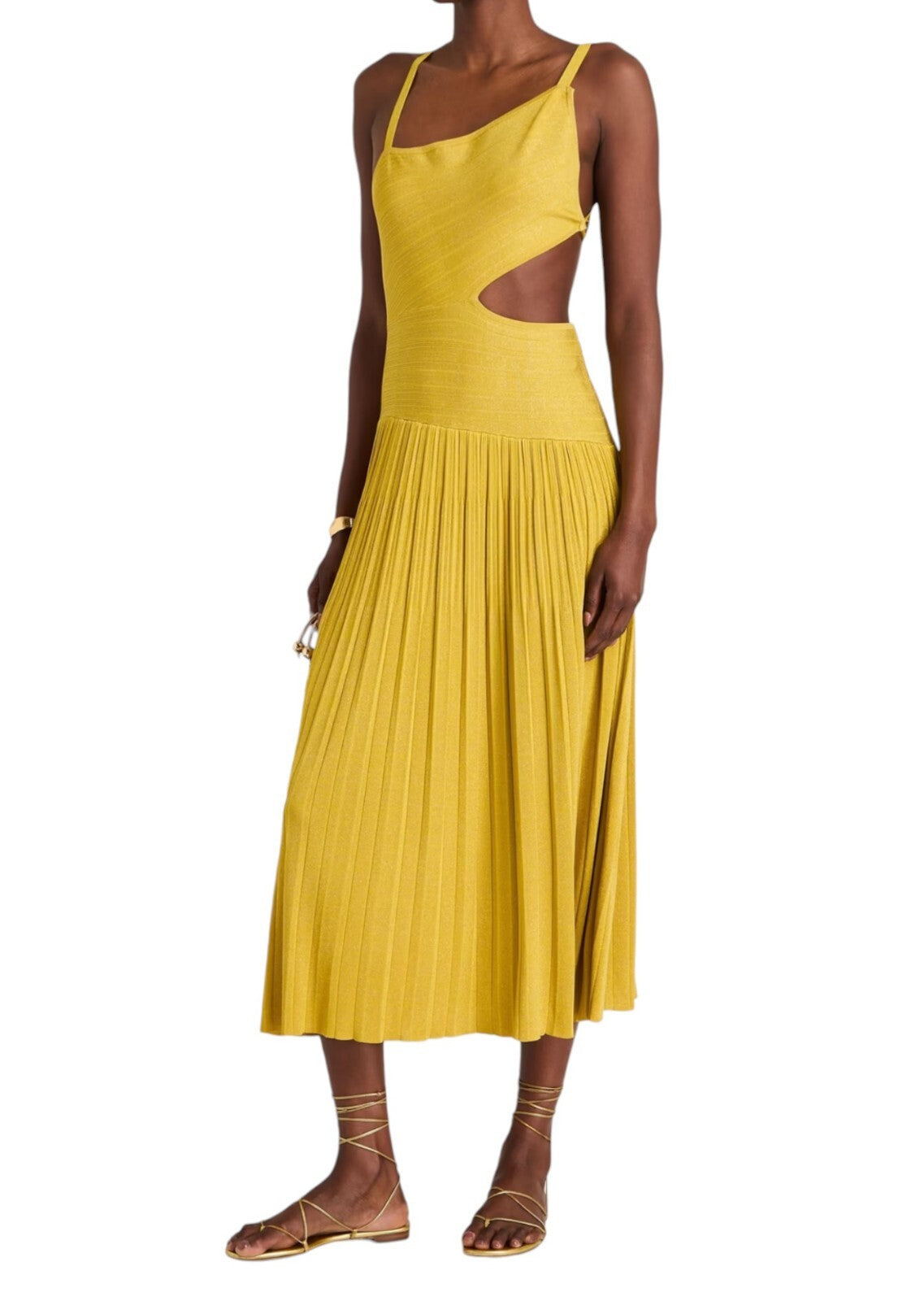 Zimmermann Devi Lurex Midi Dress | Metallic, Knit Fabril, Cut Out, Tie, Backless