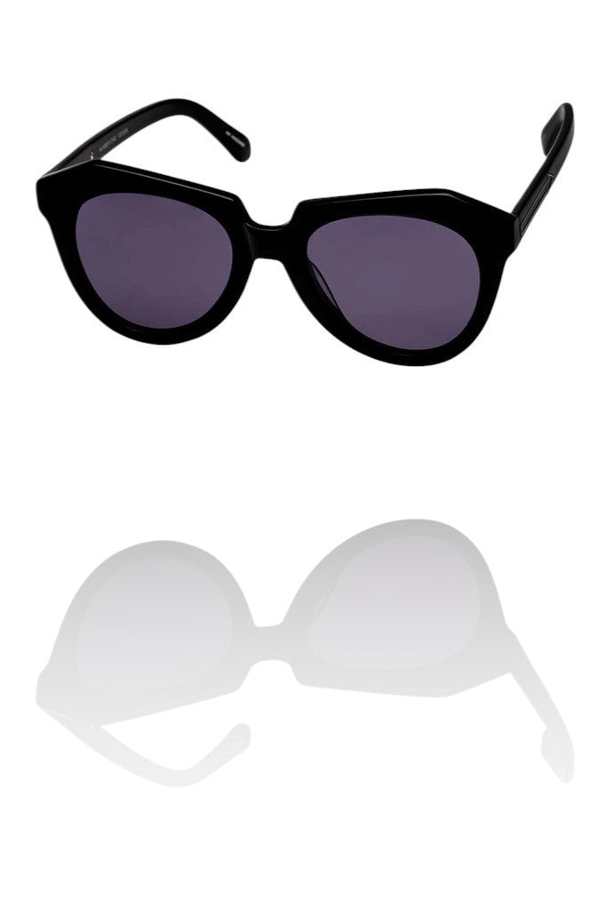 Karen Walker Number One Sunglasses |Black Acetate, Cat Eye, Biodegradable & Eco