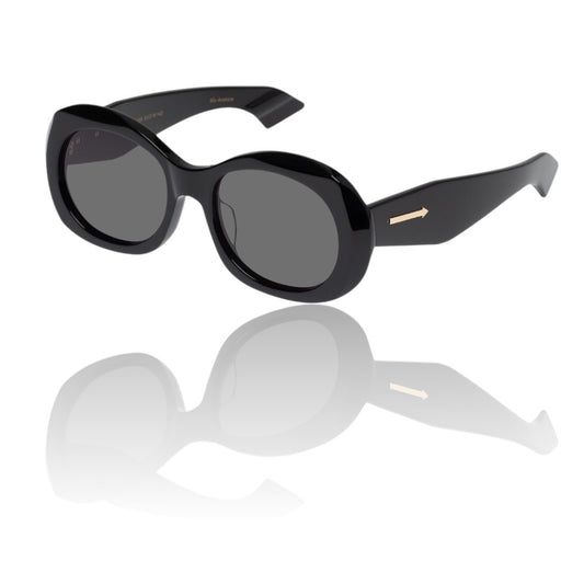 Karen Walker Parlour B Sunglasses |Black,  Oval,  Acetate, Oversized, Category 3