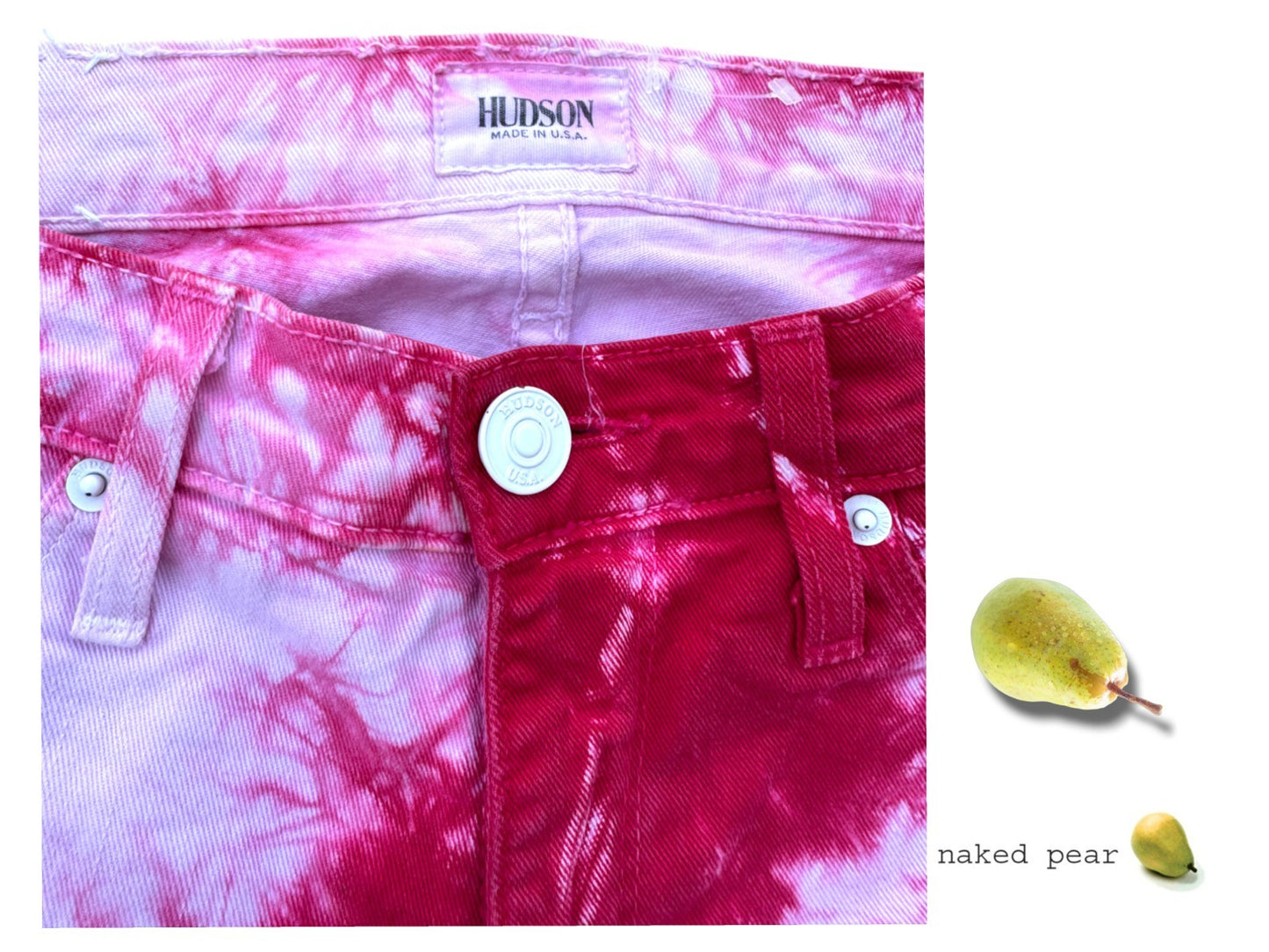 Hudson Tilda Jeans | Pink/White Tie Dye, Sz 24, Mid Rise, Skinny Jeans, Stretch
