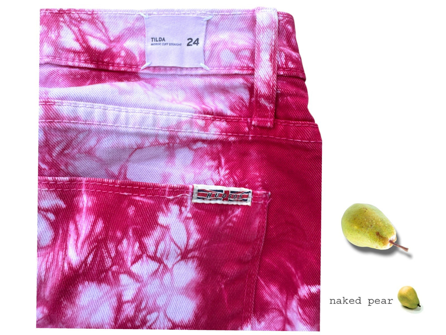 Hudson Tilda Jeans | Pink/White Tie Dye, Sz 24, Mid Rise, Skinny Jeans, Stretch