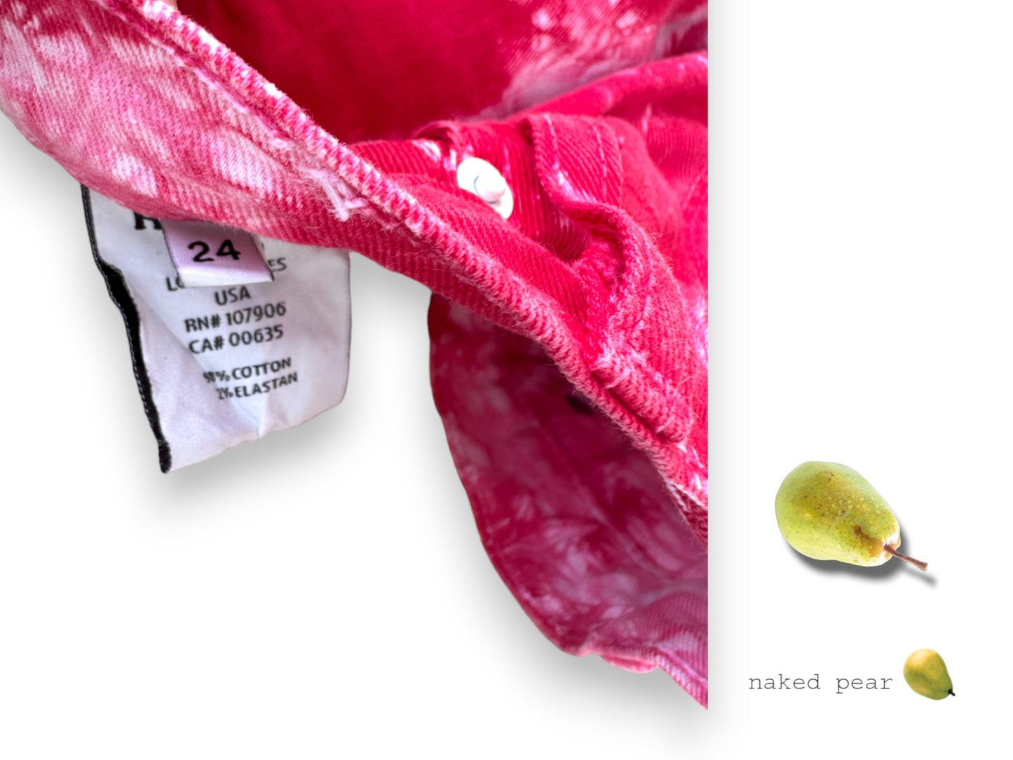 Hudson Tilda Jeans | Pink/White Tie Dye, Sz 24, Mid Rise, Skinny Jeans, Stretch