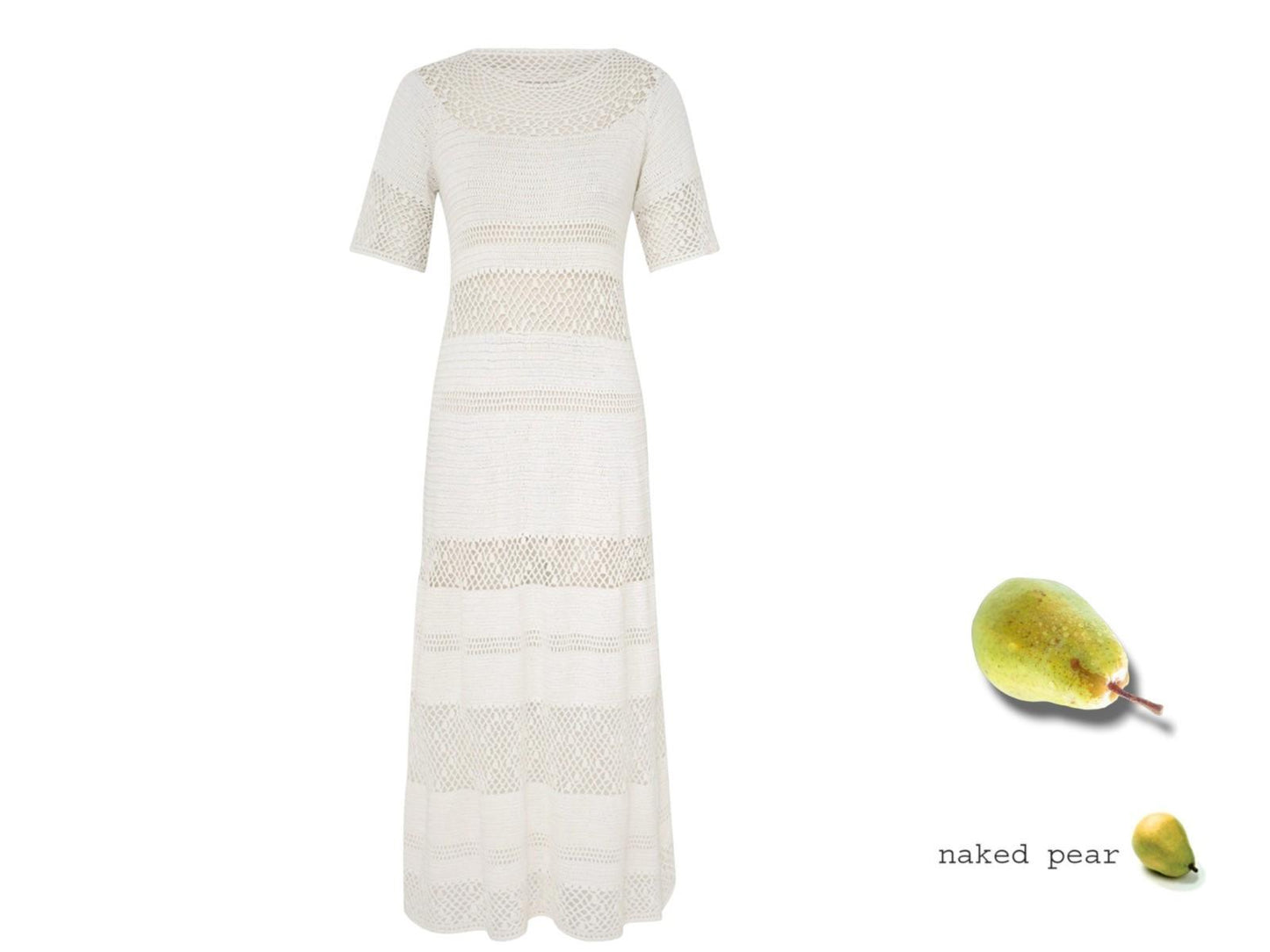 Zimmermann Ottie Crochet Dress |Ivory/White, Sheer, Short Sleeve, Swimsuit Cover