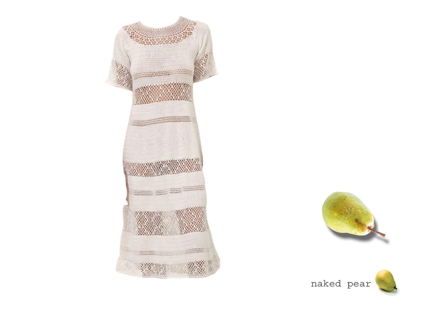 Zimmermann Ottie Crochet Dress |Ivory/White, Sheer, Short Sleeve, Swimsuit Cover