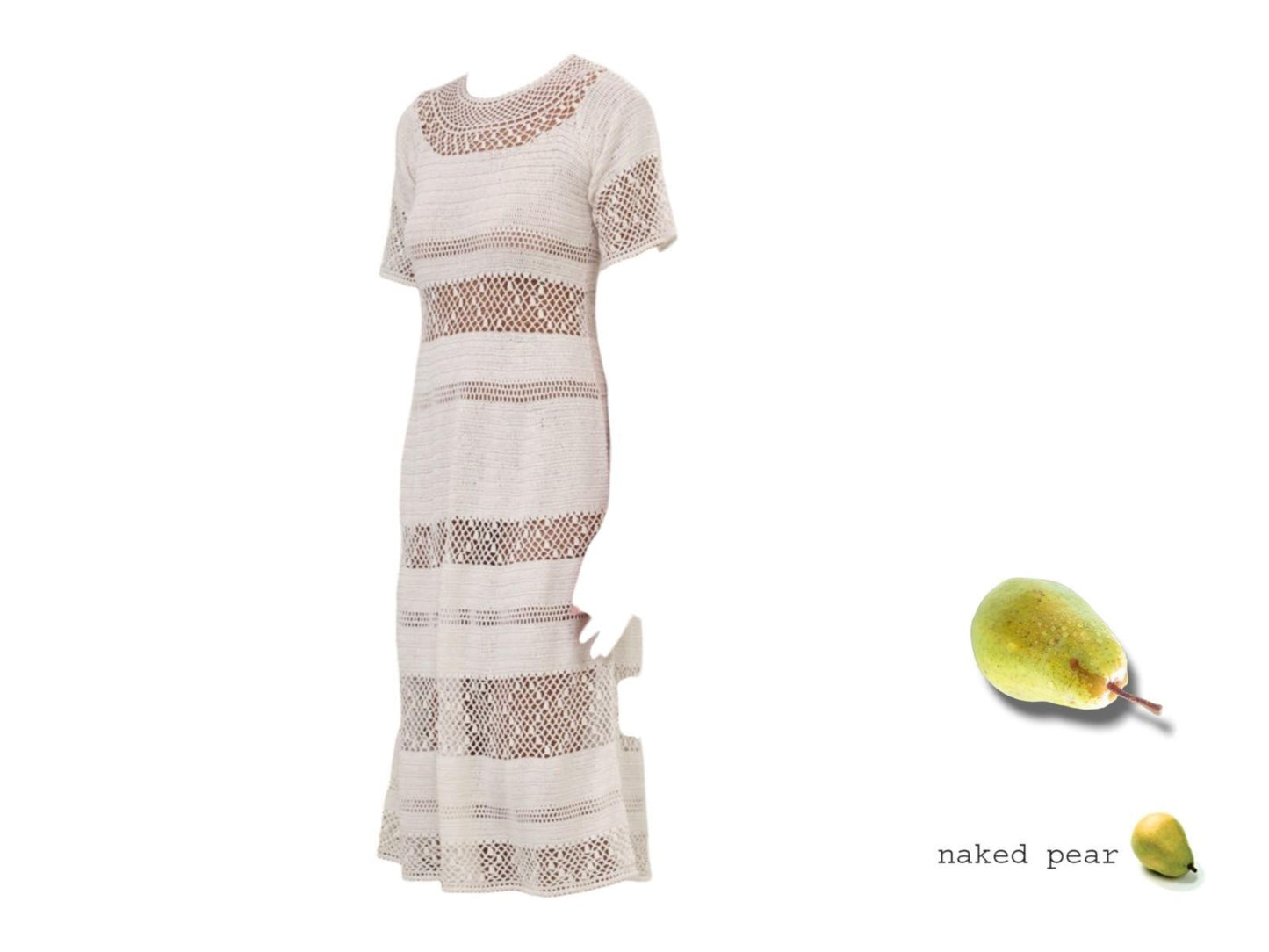 Zimmermann Ottie Crochet Dress |Ivory/White, Sheer, Short Sleeve, Swimsuit Cover