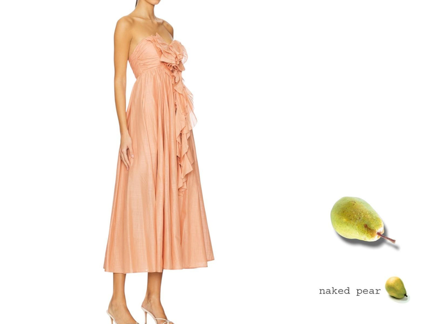 Zimmermann Acacia Ruffle Maxi Dress | Tan/Terracotta, Strapless, Evening/Formal