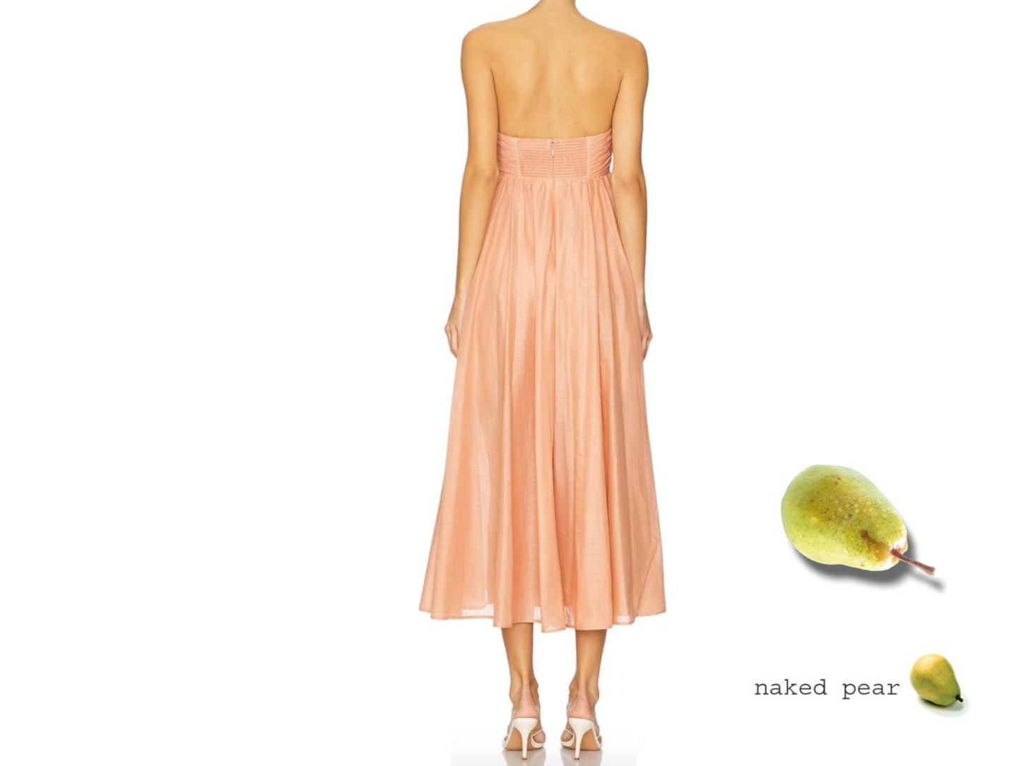 Zimmermann Acacia Ruffle Maxi Dress | Tan/Terracotta, Strapless, Evening/Formal