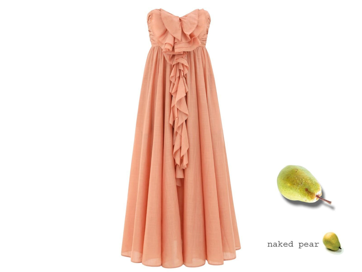 Zimmermann Acacia Ruffle Maxi Dress | Tan/Terracotta, Strapless, Evening/Formal