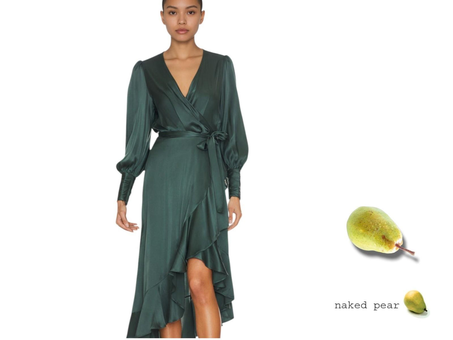 Zimmermann Silk Wrap Midi Dress | Forest Green,  Asymmetric, Silk, Dolman Sleeve