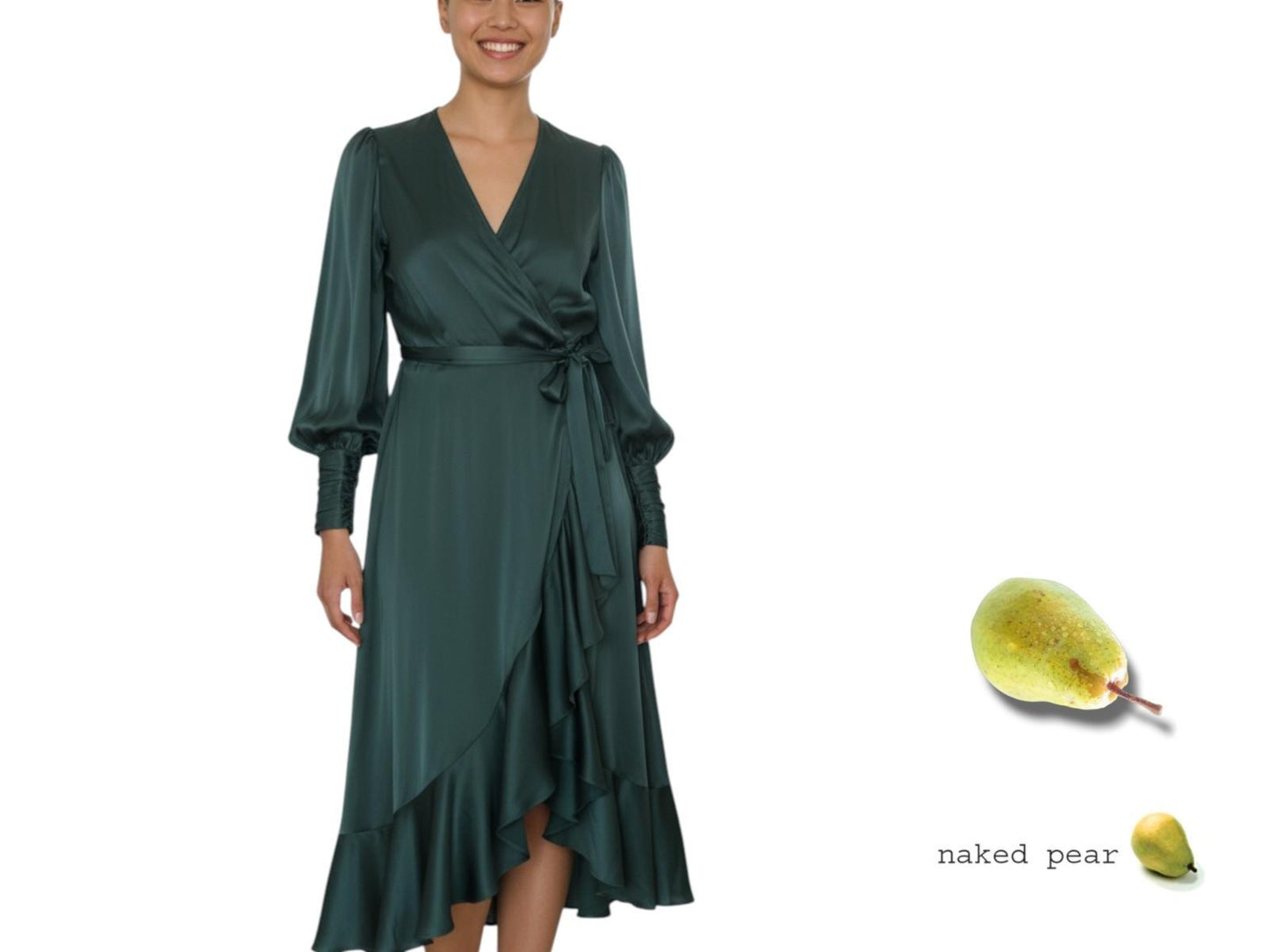 Zimmermann Silk Wrap Midi Dress | Forest Green,  Asymmetric, Silk, Dolman Sleeve