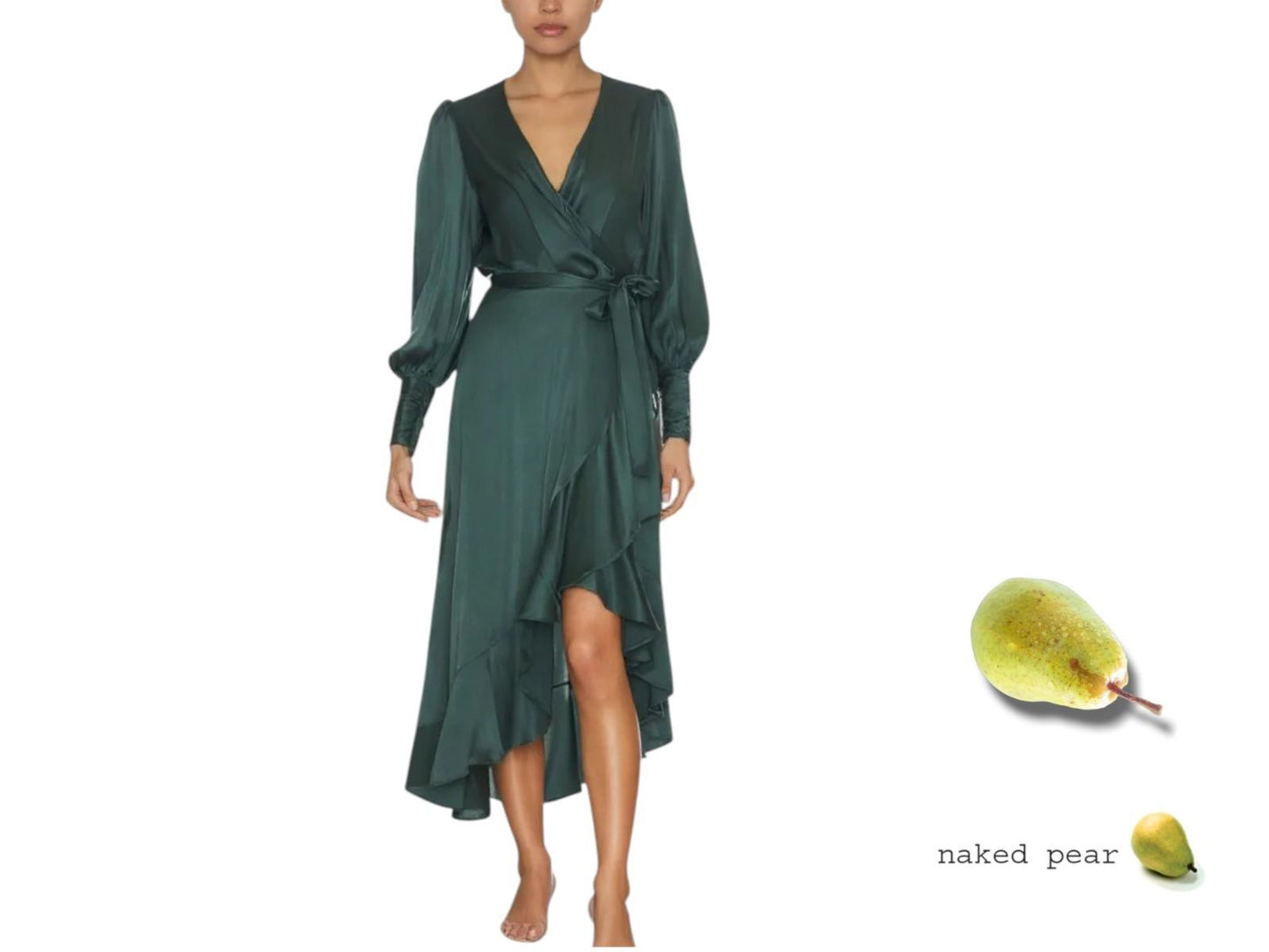 Zimmermann Silk Wrap Midi Dress | Forest Green,  Asymmetric, Silk, Dolman Sleeve