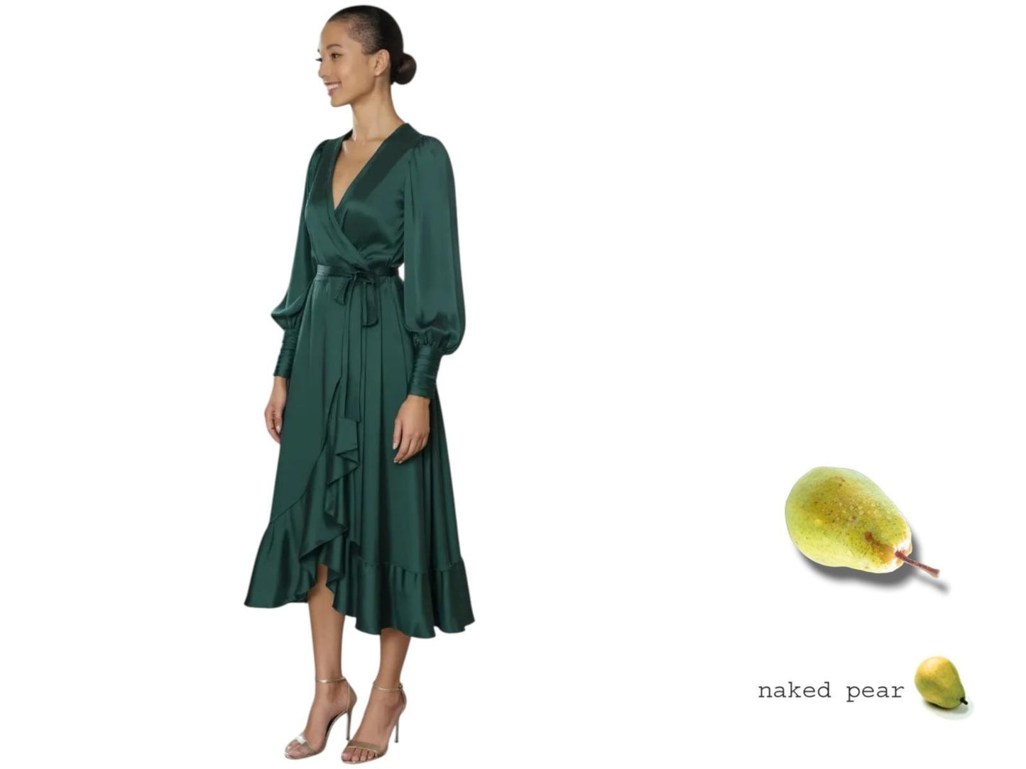 Zimmermann Silk Wrap Midi Dress | Forest Green,  Asymmetric, Silk, Dolman Sleeve