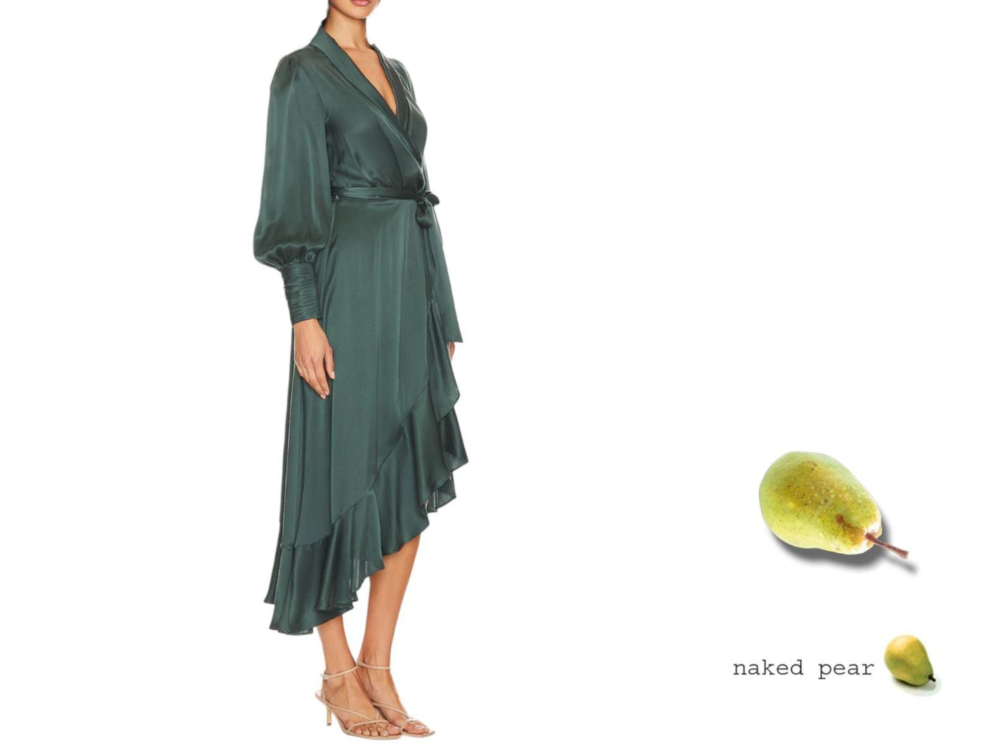 Zimmermann Silk Wrap Midi Dress | Forest Green,  Asymmetric, Silk, Dolman Sleeve