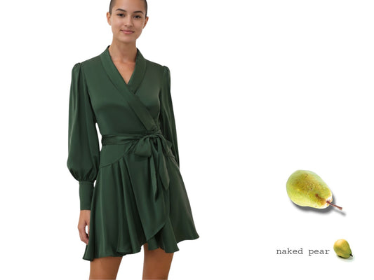Zimmermann Silk Wrap Mini Dress | Forest Green, Silk, Cocktail, Dolman Sleeves