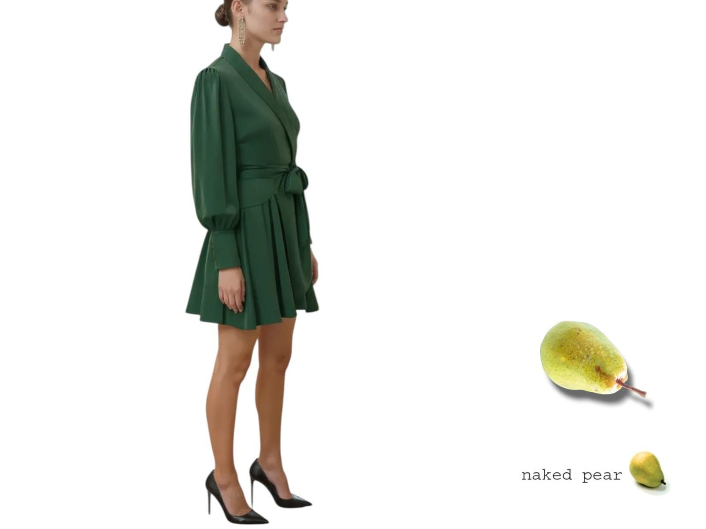 Zimmermann Silk Wrap Mini Dress | Forest Green, Silk, Cocktail, Dolman Sleeves