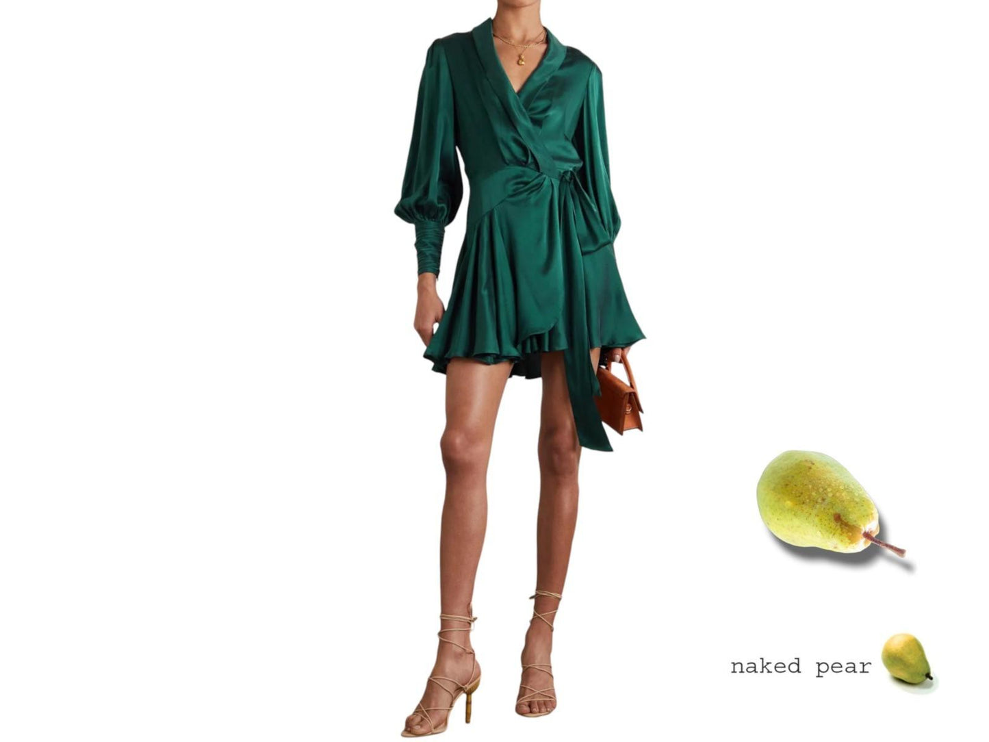Zimmermann Silk Wrap Mini Dress | Forest Green, Silk, Cocktail, Dolman Sleeves