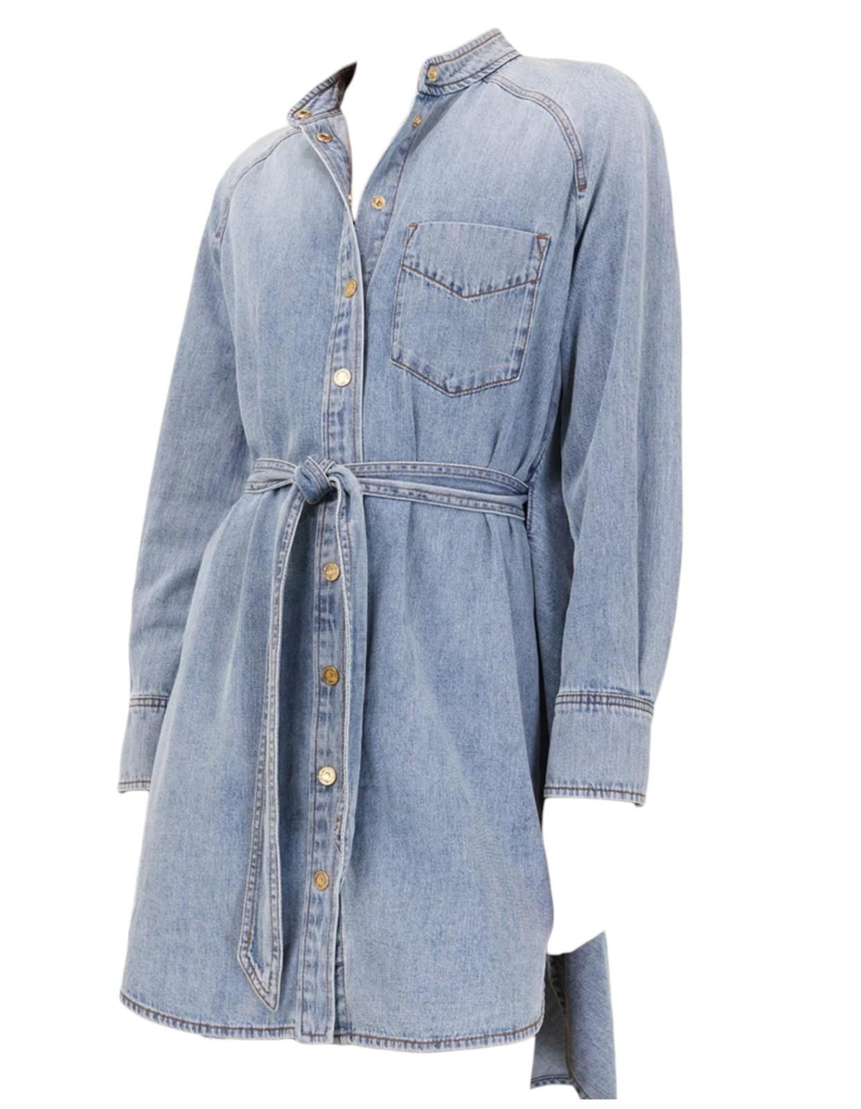 Zimmermann Scoop Denim Dress | Button Down, Collar, Relaxed Fit, Mini, Cotton